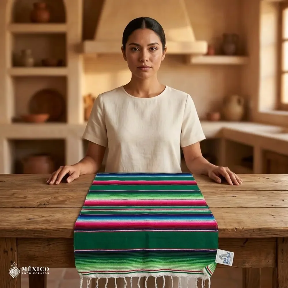 Traditional Mexican Sarape Placemat – Individual Colorful Table Runner